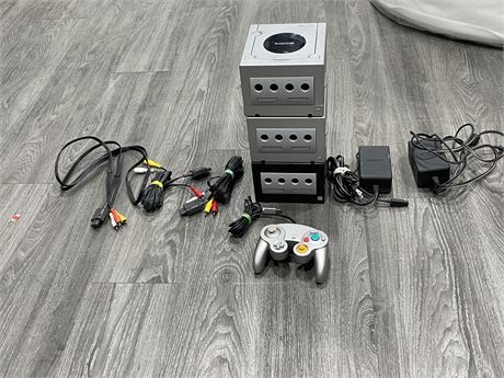 3 GAMECUBE CONSOLES W/ CORDS & CONTROLLER (MISSING 1 POWER CORD)