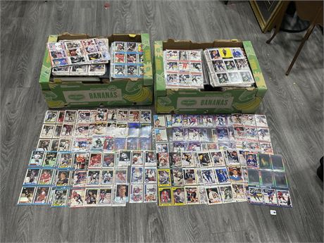 2 FLATS OF MISC SPORTS ROOKIE CARDS & INSERTS