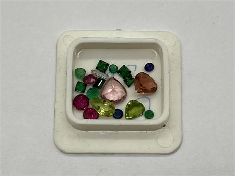 ESTATE RUBIES, SAPPHIRES DIA & MIXED STONES - APPROX. 2.25 CARATS