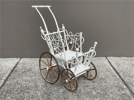 VINTAGE BENTWOOD DOLL STROLLER (27” TALL)