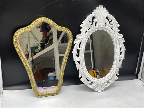 ORNATE BOUCLAIR & VINTAGE WALL MIRRORS LARGEST 13”x19”