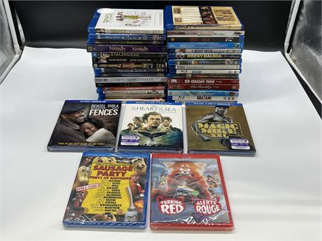 35 BLU RAYS - FRONT 5 ARE SEALED
