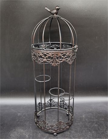METAL BIRD CAGE CANDLE HOLDER (21"Tall)