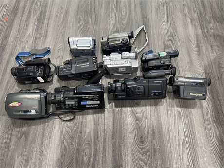 ASSORTED 10 CAMCORDERS - NO CHARGERS