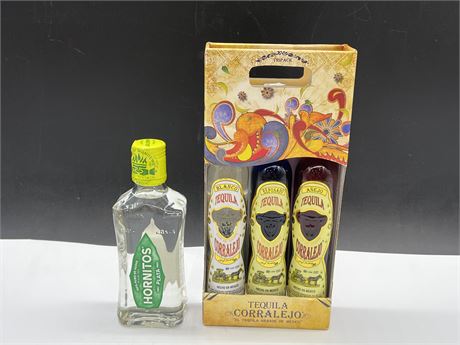 SEALED 200ML HORNITOS TEQUILA + SEALED 3 PACK 100ML TEQUILAS