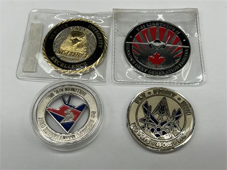 4 COLLECTABLE AIR FORCE COINS