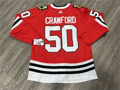 CRAWFORD CHICAGO BLACKHAWKS JERSEY NEW WITH TAGS - SIZE 54