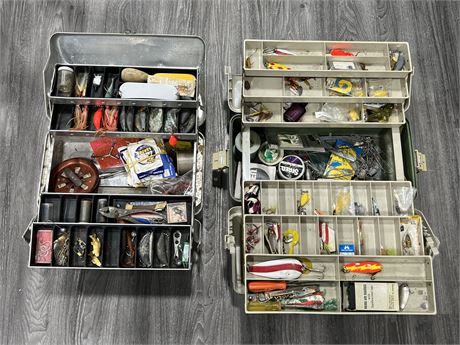2 FISHING TACKLE BOXES FULL OF CONTENTS