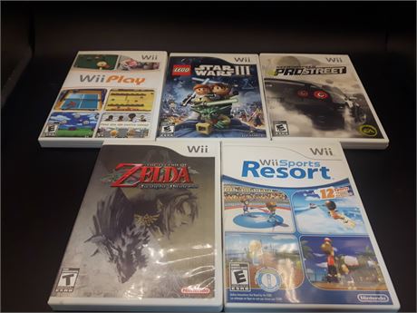 COLLECTION OF SIX WII GAMES - VERY GOOD CONDITION