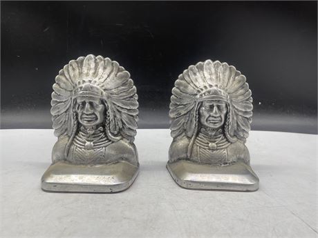 VINTAGE NATIVE CHIEF BOOKENDS