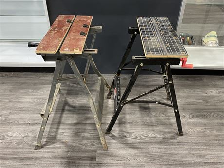 2 COLLAPSABLE WORK BENCHES