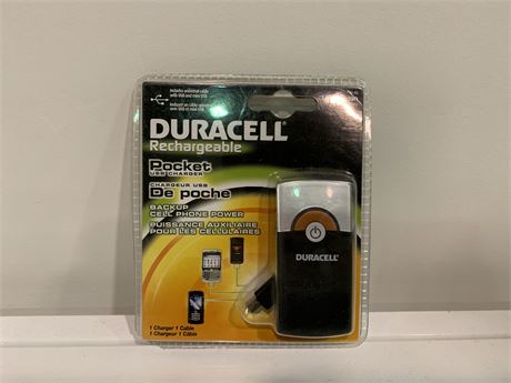 NEW DURACELL RECHARGEABLE USB CHARGER