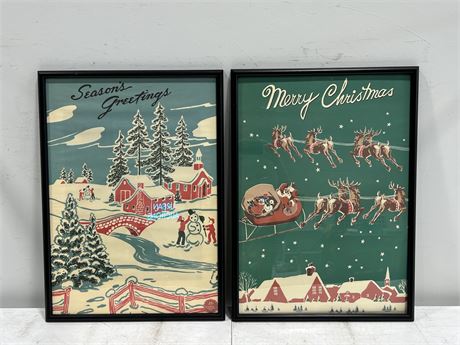2 FRAMED CHRISTMAS ADVERTS (21”x29”)