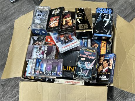 LARGE BOX OF VHS TAPES