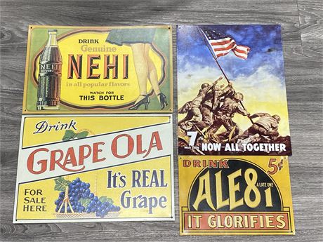 LOT OF 4 WALL SIGNS (17”X12”)