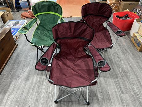 3 NEW COLLAPSABLE CHAIRS