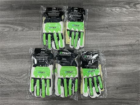 5 NEW PAIRS OF STOUT GLOVES - SIZE M