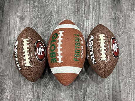 3 NEW FOOTBALLS - JUNIOR SIZE AND UNDER