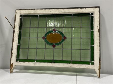 STAINED GLASS SASH WINDOW (34”x23”)