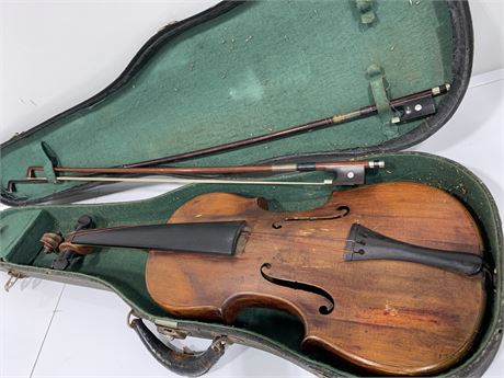 ANTIQUE 1850 VIOLIN W/2 BOWS (made in Germany)