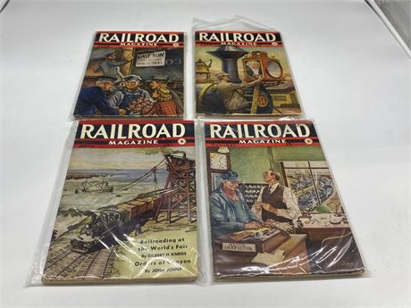 (4) 1940s RAILROAD MAGAZINES