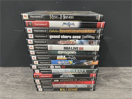 16 PS2 GAMES - SOME DISCS NEED RESURFACING