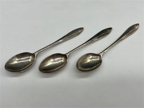 3 STERLING TEASPOONS (4.5”)