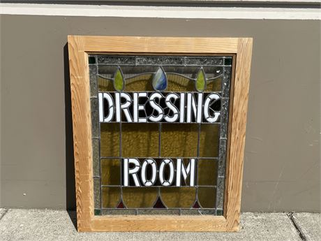 STAINED GLASS WINDOW “DRESSING ROOM” 28”x24”