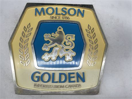 VINTAGE MOLSON GOLDEN SIGN 14”x13”