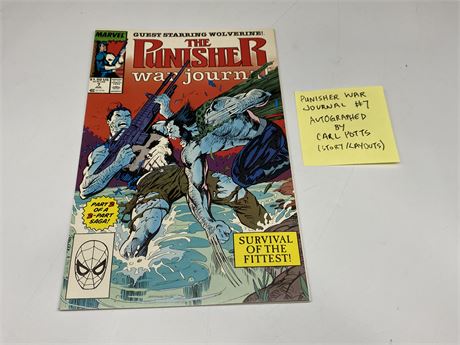 PUNISHER WAR JOURNAL #7 AUTOGRAPHED BY CARL POTTS (Mint)
