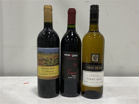 3 BOTTLES OF WINE