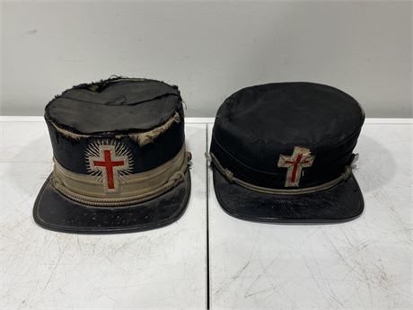 2 ANTIQUE MILITARY HATS