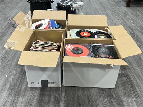4 BOXES OF 45RPM RECORDS - CONDITION VARIES