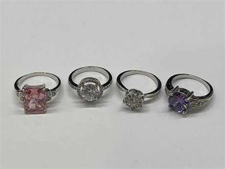 4 COCKTAIL RINGS
