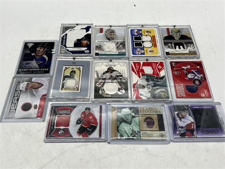 13 NHL JERSEY CARDS
