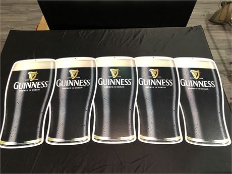 5 GUINNESS SIGNS (CARDBOARD) (20in)