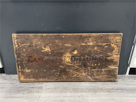 HAND PAINTED LID OF ARMY TRUNK 18”x35”