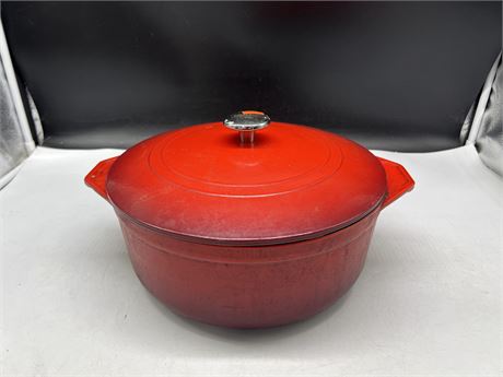 LARGE MADE IN FRANCE CAST IRON ENAMELLED DUTCH OVEN 6.5QT 14”