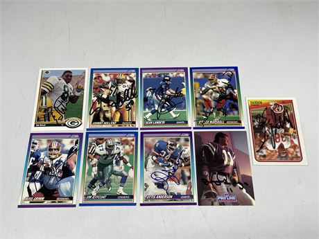 9 AUTOGRAPHED NFL CARDS