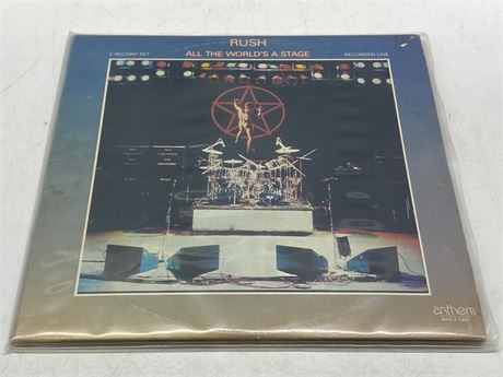 1976 RUSH - ALL THE WORLD’S A STAGE 2LP - VG+