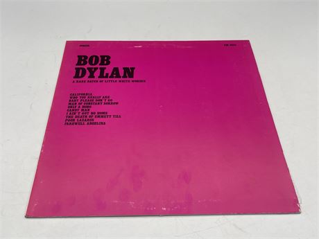 BOB DYLAN - RARE BATCH LITTLE WHITE WONDER - ‘73 ITALIAN PRESS - EXCELLENT (E)