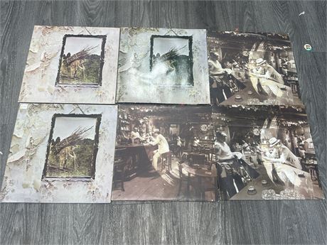 6 LED ZEPPELIN RECORDS - SCRATCHED / SLIGHTLY SCRATCHED