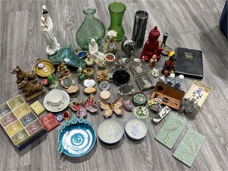 LARGE LOT OF MISC DECOR & FIGURES
