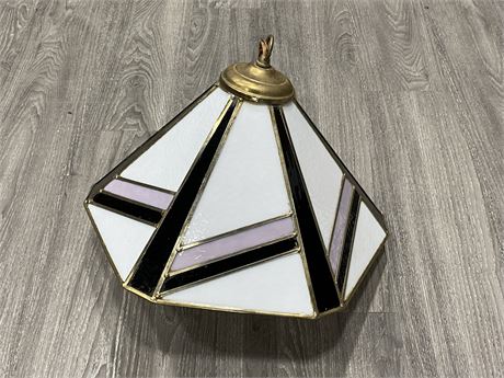 VINTAGE STAINED GLASS LIGHT FIXTURE (18”)