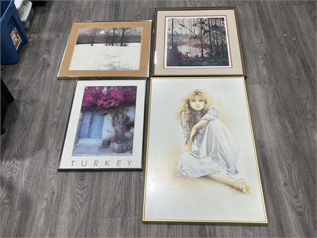 4 FRAMED PRINTS / PICTURES (Largest is 35”x23”)