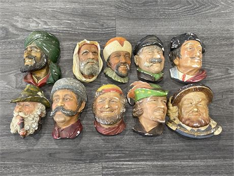 10 MADE IN ENGLAND CHALKWARE FACES (6”)