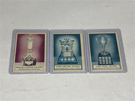 1969/70 OPC LOT OF 3 TROPHY CARDS