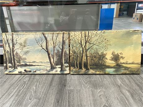 2 EARLY PETER STERHUIZEN ORIGINAL OIL ON CANVAS PAINTINGS (16” x 10”)