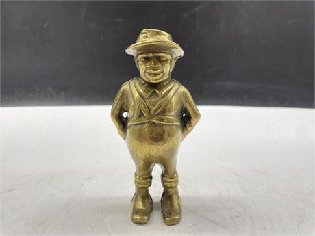 EARLY BRASS COIN BANK 5”