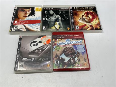 5 PS3 GAMES (GRAN TURISMO HAS NEED FOR SPEED PROSTREET INSIDE)